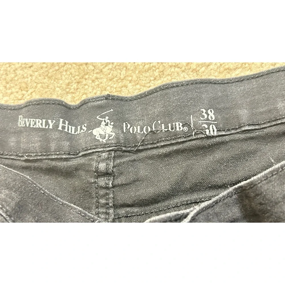 Beverly Hills Polo Club Mens Jeans Black‎ Size 38x30 Straight Leg Stretch Cotton